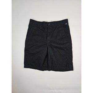 Vans Boys Black Chino Shorts Size 29/18, Flat Front Pockets